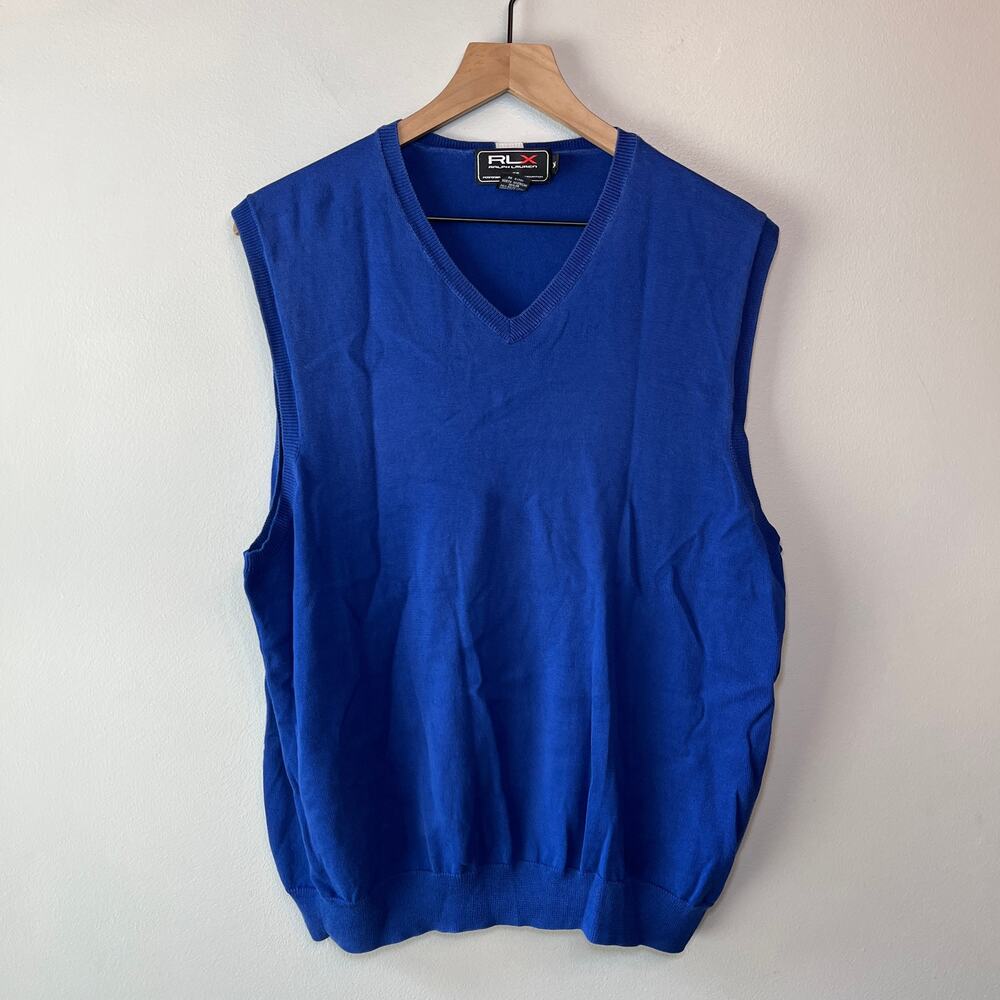 RLX Ralph Lauren Men's Cotton Sweater Vest Blue Size X-Large
